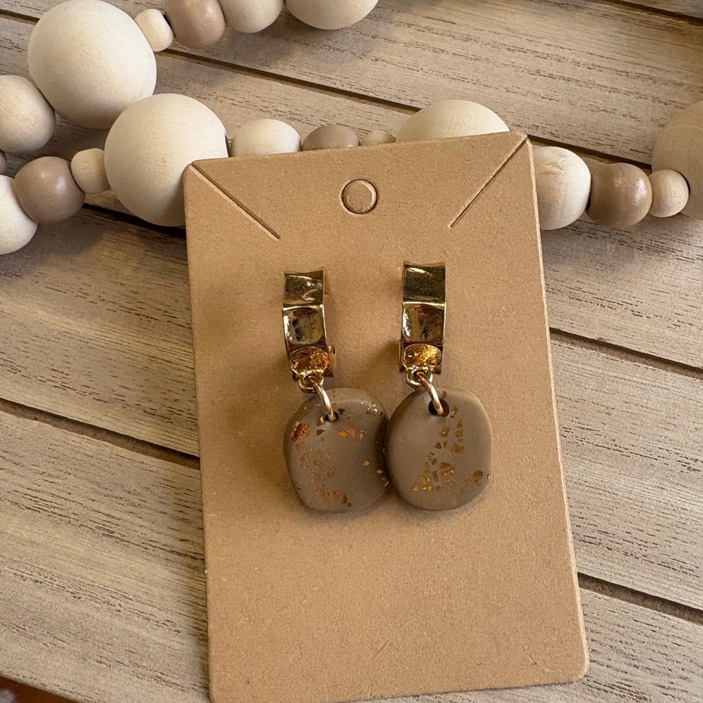 Handmade Gold Drop Earrings with Chunky Gold Hoops | Boho Statement Jewelry